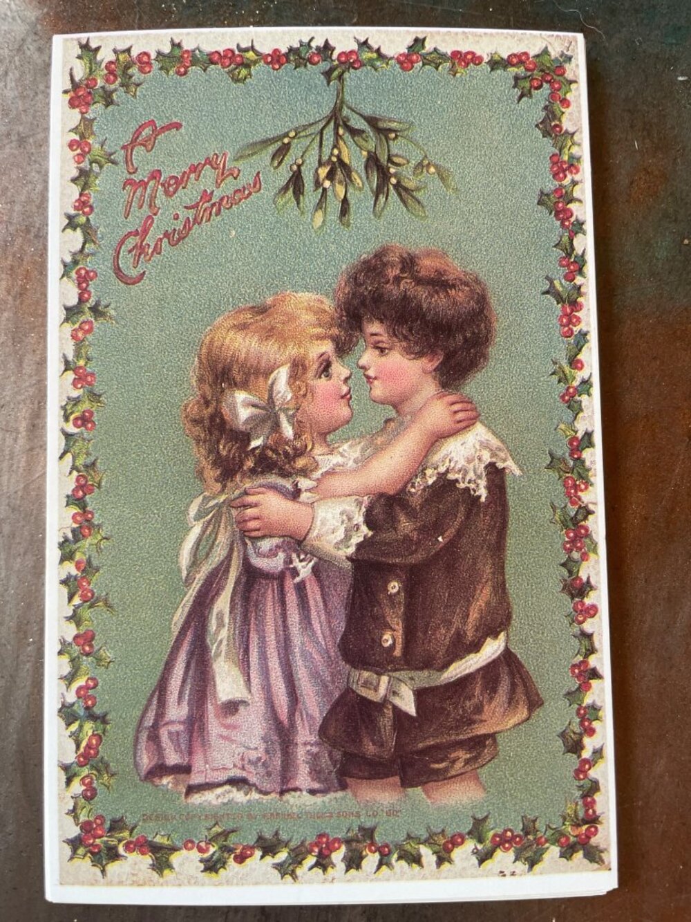 Set of 10 Victorian Christmas & New Year Postcards Set Girls Boys Santa Angels